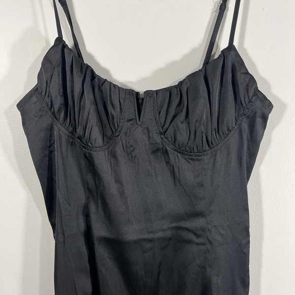 Forever 21 Black Satin Slip Dress Women's Medium - Picture 2 of 8
